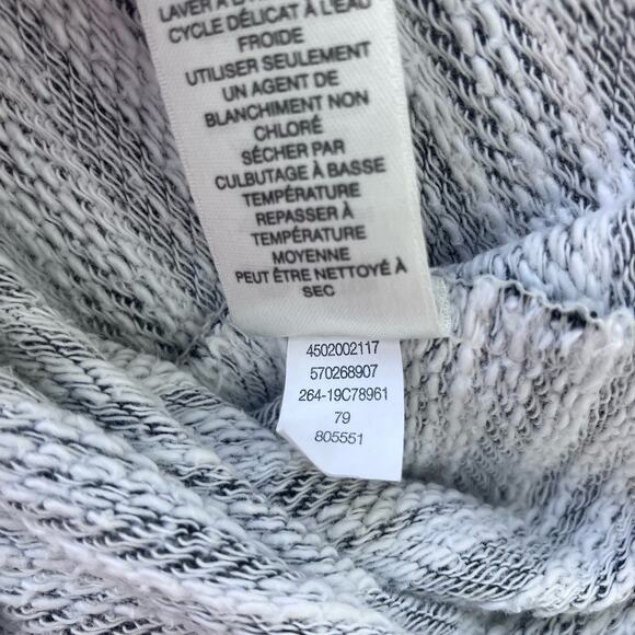 Chico’s Weekend Top Sz 1 Cowl Neck 3/4 Sleeve Sweater Gray Striped Comfort - Picture 10 of 10